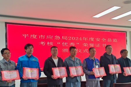 雒民荣获平度市应急局安全总监考核优秀荣誉证书