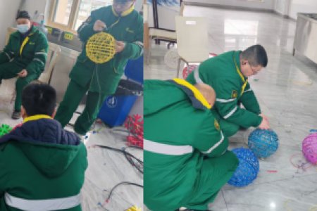 修旧利废倡节俭 张灯结彩迎新春